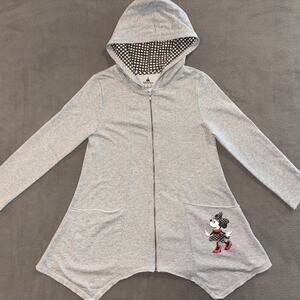 Walt Disney Parks Authentic Minnie Mouse Grey Full Zip Hoodie Women's Size Small